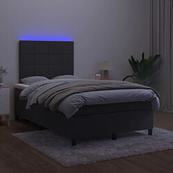 Avis vidaXL Sommier à lattes de lit matelas et LED Noir 120x200 cm Velours