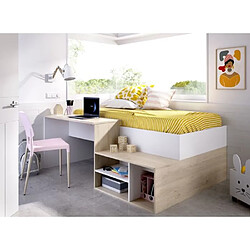 Cstore Lit combiné enfant - Chene naturel et blanc - 90x190 cm - KRIC