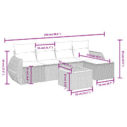 Avis vidaXL Salon de jardin avec coussins 6pcs mélange beige résine tressée