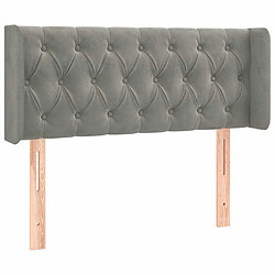 Maison Chic Tête de lit scandinave avec oreilles,meuble de chambre Gris clair 103x16x78/88 cm Velours -MN77846