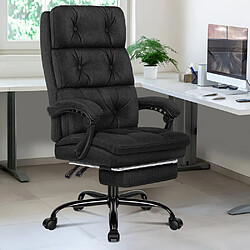 ALFORDSON Chaise de Bureau pour Ordinateur Siège en Tissu Recliner Gaming Noir