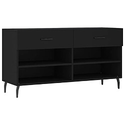 Maison Chic Banc à chaussures | Meuble de rangement à chaussures Meuble d'Entrée noir 102x35x55 cm bois d'ingénierie -MN62021