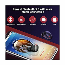 Avis Tws T8 Bluetooth 5.0 True Wireless Earphones In-Ear Earbuds Deep Bass Stéréo Ipx6 Casque De Sport Étanche Noir