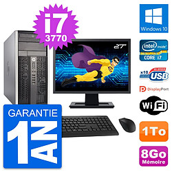 PC Tour HP Pro 6300 CMT Ecran 27" i7-3770 RAM 8Go Disque Dur 1To Windows 10 Wifi - Occasion