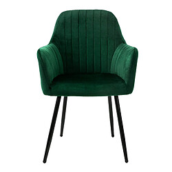 ML-Design Lot de 8 chaises de salle à manger rembourrée asisse en velours vert en métal