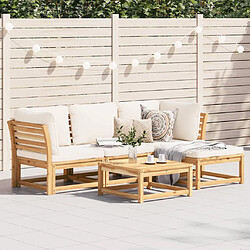 vidaXL Salon de jardin avec coussins 5 pcs Bois d'acacia solide 