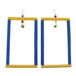 échelle pour perroquet 2x Animaux Cage À Oiseaux Suspendu Perroquet Perruche Stand Bois Swing Perch Échelle Sandy