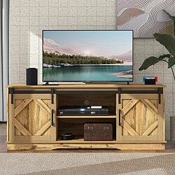 Universal Grand meuble TV buffet centre de divertissement, 2 portes coulissantes étagères réglables pour salon salle à manger, maison de campagne design moderne 150*40*60 cm marron vintage 