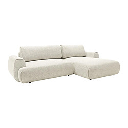 Avis Vente-Unique Canapé d'angle droit convertible en tissu texturé beige MONELIA