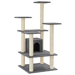 Arbre à chat avec griffoirs,niche pour chat en sisal Gris foncé 110 cm -MN31274