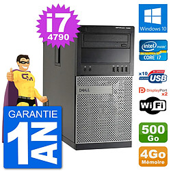 PC Tour Dell 7020 Intel Core i7-4790 RAM 4Go Disque Dur 500Go Windows 10 Wifi · Occasion 