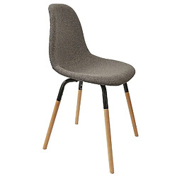 Toilinux Lot de 4 Chaises scandinave Phenix en tissu et métal - Gris