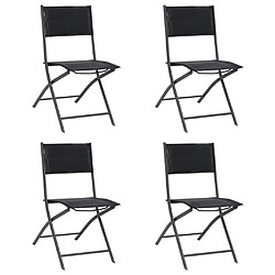 Maison Chic Lot de 4 Chaises de jardin,Fauteuil d'extérieur pliables Acier et textilène -MN93654