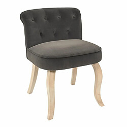 Paris Prix Fauteuil en Velours Design Eleonor 68cm Gris