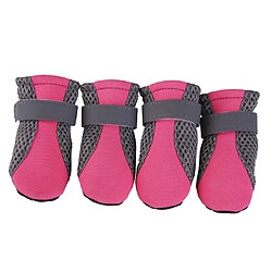 s / m / l chaussures de chien de compagnie antidérapantes, chaussons de bottes de chiot, animaux familiers protecteur de patte rose m