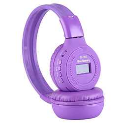 Wewoo Lecteur MP3 Violet pour Carte TF & Voyant LED et Fonction FM Casque Pliant Stéréo HiFi Sans Fil avec Écran LCD Fente