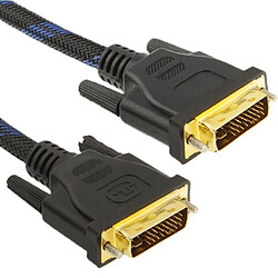 Wewoo Câble de connexion en nylon DVI-I Dual Link 24 + 5 broches mâle à vidéo M / M, Longueur: 3m