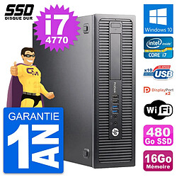 PC HP ProDesk 600 G1 SFF Intel Core i7-4770 RAM 16Go SSD 480Go Windows 10 Wifi · Occasion 