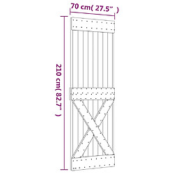 vidaXL Porte coulissante et kit de quincaillerie 70x210 cm pin massif pas cher