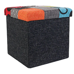 The Home Deco Factory Pouf coffre de rangement patchwork.