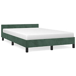 Maison Chic Lit adulte 120x200cm- Cadre de lit avec tête de lit Contemporain pour chambre Vert foncé Velours -MN69350