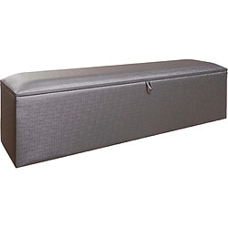 Vivenla Banc bout de lit coffre avec rangement coloris gris design en pvc L. 170 x P. 41 x H. 45 cm collection RIO