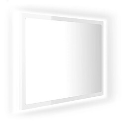 vidaXL Miroir à LED de bain Blanc brillant 60x8,5x37 cm Acrylique