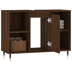 Avis vidaXL Armoire salle de bain chêne marron 80x33x60cm bois d'ingénierie