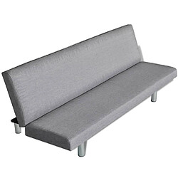 Acheter vidaXL Canapé-lit Gris clair Polyester