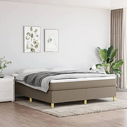 vidaXL Sommier à lattes de lit avec matelas Taupe 160x200 cm Tissu