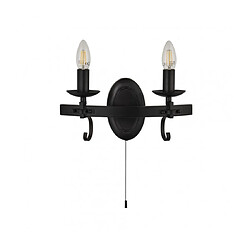 Searchlight Applique murale Cartwheel Acier doux Noir mat 2 ampoules 18cm