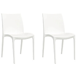 Maison Chic Lot de 2 Chaises de jardin,Fauteuil d'extérieur blanc 50x46x80 cm polypropylène -MN26083