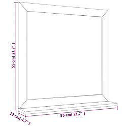 vidaXL Miroir mural 55x55 cm Bois massif de noyer pas cher