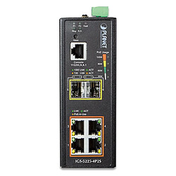 Planet IGS-5225-4P2S commutateur réseau Géré L2+ Gigabit Ethernet (10/100/1000) Noir Connexion Ethernet, supportant l'alimentation via ce port (PoE)