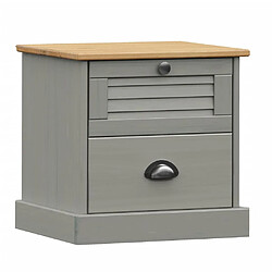 vidaXL Table de chevet VIGO gris 42x35x42 cm bois de pin massif