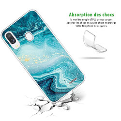 Avis Coque Samsung Galaxy A40 360 intégrale transparente Bleu Nacré Marbre Ecriture Tendance Design Evetane.