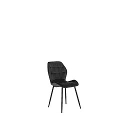 Vivaldi Chaise LUCKY Noir Velours 