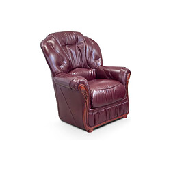 Vente-Unique Fauteuil 100% cuir de buffle DAPHNE - Bordeaux 