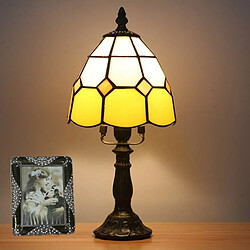 Wewoo Lampe Chambre à coucher en verre d'église d'époque lSalle de salon bar café décoration petite de tableStyle Base alliage jaune beige