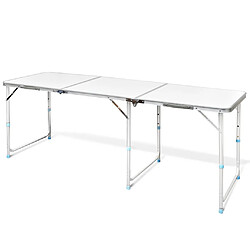 vidaXL Table pliante de camping en aluminium avec hauteur ajustable