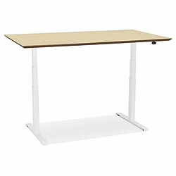 Paris Prix Bureau Électronique Ergonomique Kio 150cm Chêne & Blanc