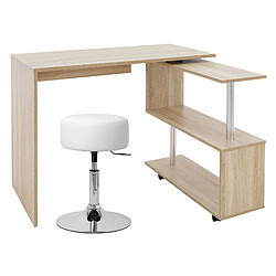 Bureau avec quatre roulettes 150x88x75 cm Blanc en MDF ML-Design