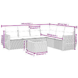 Avis Maison Chic Salon de jardin avec coussins 7 pcs | Ensemble de Table et chaises | Mobilier d'Extérieur beige résine tressée -GKD41144