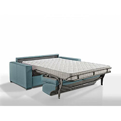 Inside 75 Canapé convertible EXPRESS PREMIUM 120 cm sommier lattes RENATONISI matelas BULTEX velours turquoise