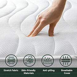 Avis The White Stone Matelas Double King Size 180x205 à mémoire orthopédique | Hauteur 16 cm | Made in Italy