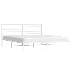 Acheter Maison Chic Lit adulte - Cadre de lit métal avec tête de lit,Structure du lit Contemporain pour chambre blanc 183x213 cm -MN39835