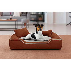 Courtois Laville Panier pour chien et chat 100 x 80 cm tissu brique et beige clair - BONNIE 