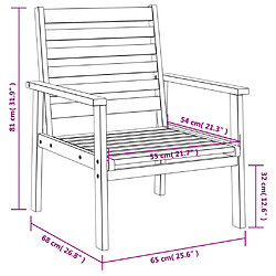 vidaXL Ensemble de salon de jardin 3 pcs bois d'acacia solide pas cher