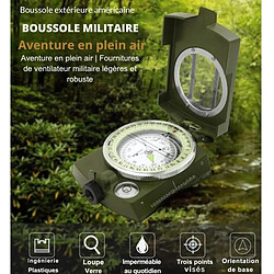 HD4K Boussole verte militaire multifonctionnelle, haute précision, style américain, extérieur, veilleuse, K4074, connaissance à chaud 