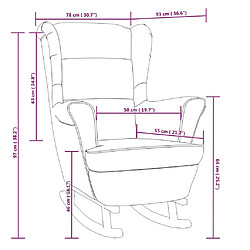 vidaXL Fauteuil à bascule et pieds en bois d'hévéa Vert foncé Velours pas cher